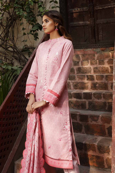3 PC Lawn Unstitched Embroidered Suit CL-1239